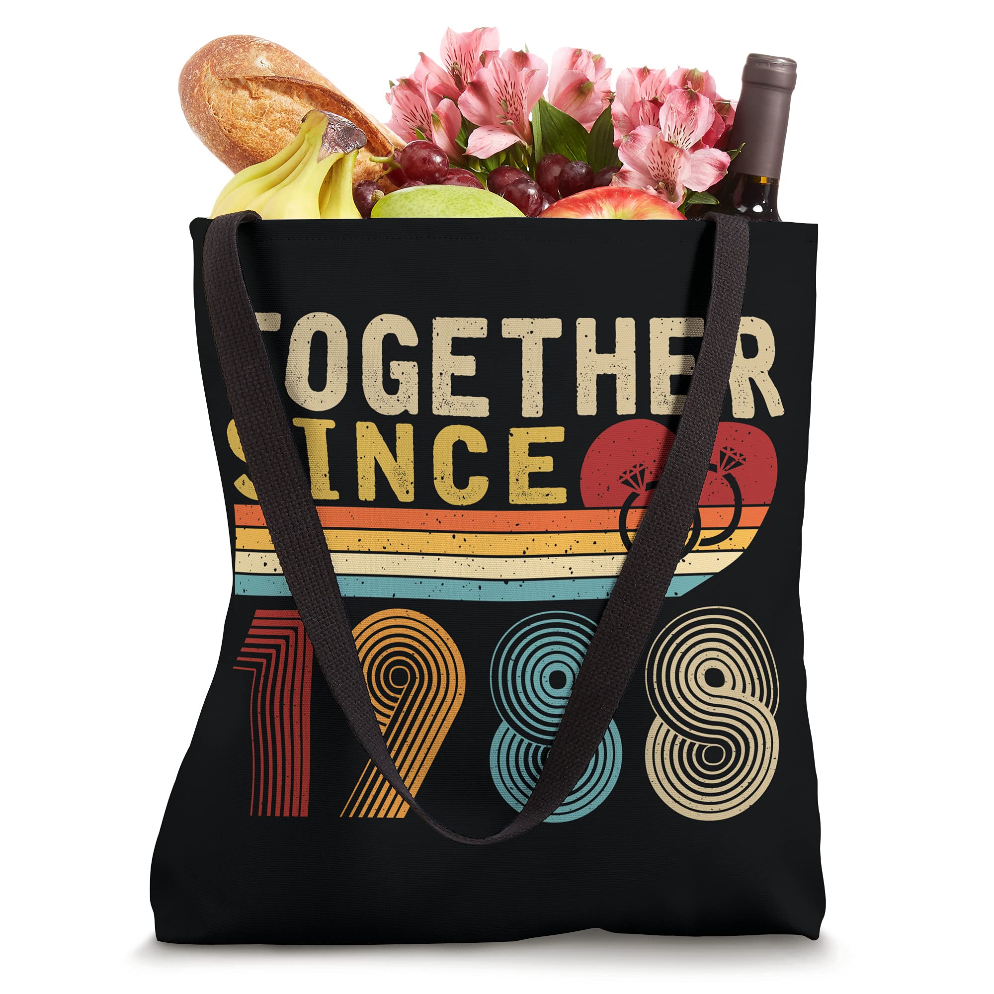 Together Since 1988 Vintage Couple 33rd Wedding Anniversary Tote Bag