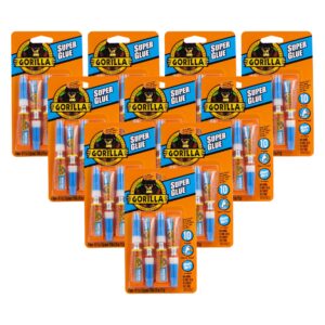 gorilla super glue, four 3 gram tubes, clear, (pack of 10)