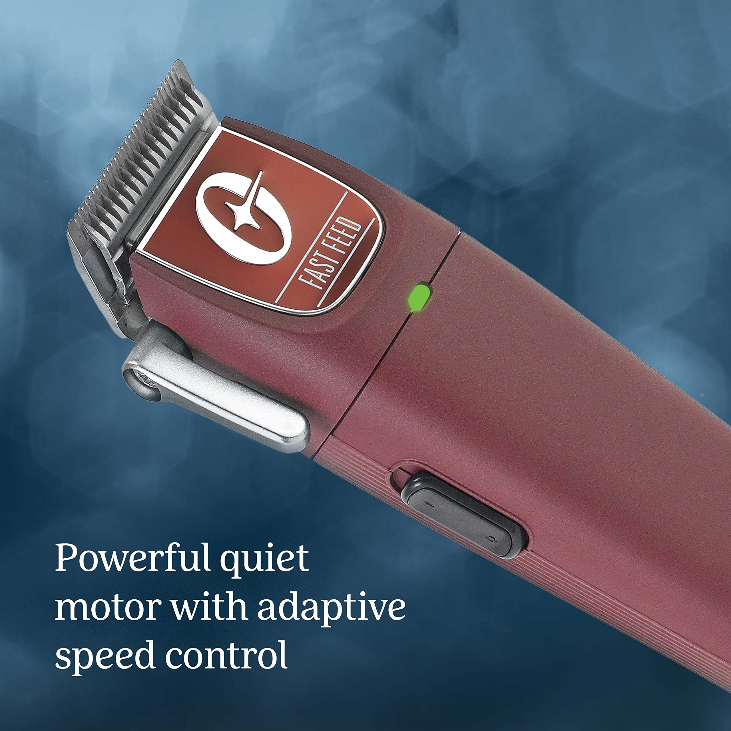 Oster Professional Cordless Hair Clippers, Fast Feed for Barbers and Hair Cutting with Detachable Blade, Burgundy