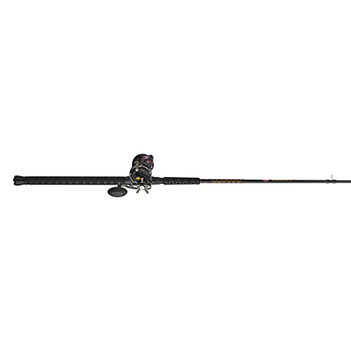 PENN Squall II Level Wind Conventional Reel and Fishing Rod Combo, Black/Gold