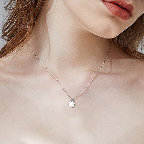 ZLILIJAN 925 Sterling Silver Urn Cremation Ashes Memorial Keepsake Teardrop Eternity Memorial Pendant Mom Dad Jewelry for Women (Ashes Teardrop Pendant)