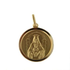 amalia 18k solid yellow gold our lady of coromoto medal 13mm=0.51 inch