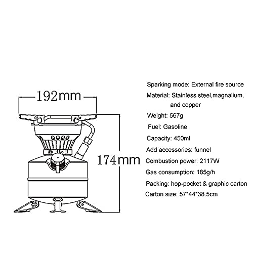 Outdoor Mini One-Piece Liquid Fuel Camping Gasoline Stove Burner Lightweight Portable Gasoline Stove