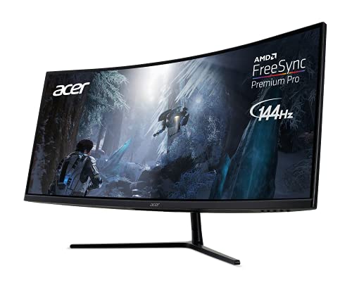 Acer EI342CKR Pbmiippx 34" 1500R 21:9 Curved QHD (3440 x 1440) Zero-Frame Gaming Monitor | AMD FreeSync Premium Pro | Up to 144Hz | 1ms VRB | HDR 400 | 93% DCI-P3 (2 x Display Ports & 2 x HDMI Ports)