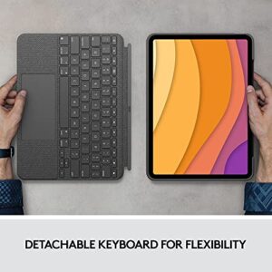 Logitech Combo Touch iPad Air Keyboard Case, Detachable Backlit Keyboard with Kickstand, Trackpad, Smart Connector, Oxford Gray, USA Layout