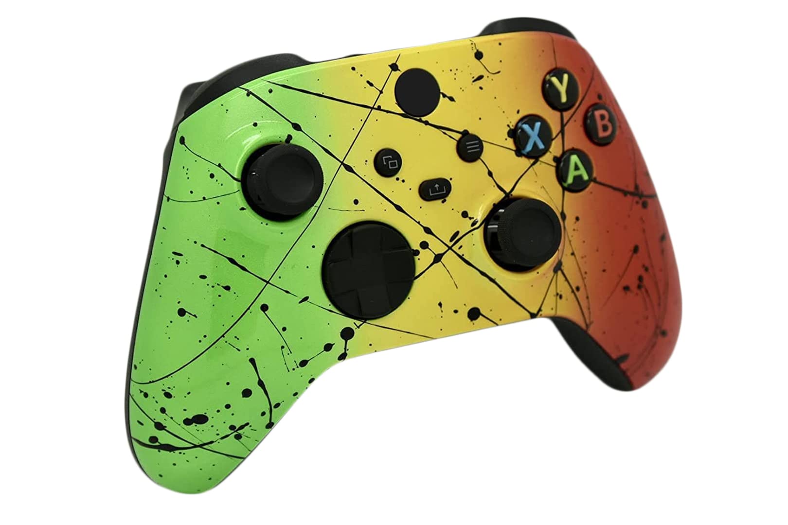 Hand Airbrushed Fade Custom Controller Compatible with Xbox Series X/S & Xbox One (Series X/S Rasta Fade)