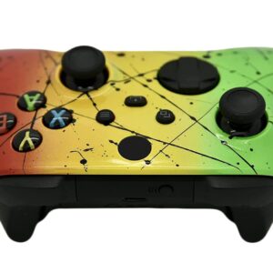 Hand Airbrushed Fade Custom Controller Compatible with Xbox Series X/S & Xbox One (Series X/S Rasta Fade)