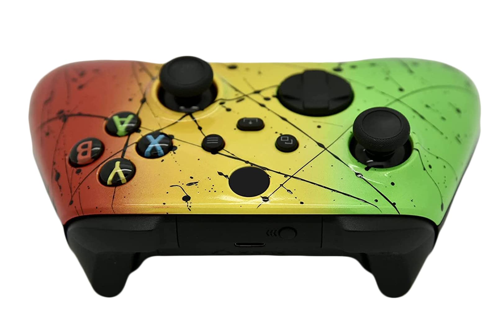 Hand Airbrushed Fade Custom Controller Compatible with Xbox Series X/S & Xbox One (Series X/S Rasta Fade)