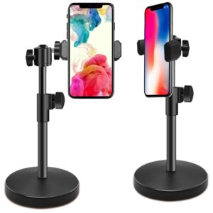 boseen phone stand, adjustable cell phone stand for desk, angle phone stand for recording with phone clip, compatible with iphone 14/13/12 pro, samsung galaxy s22 and other cell phones and webcams