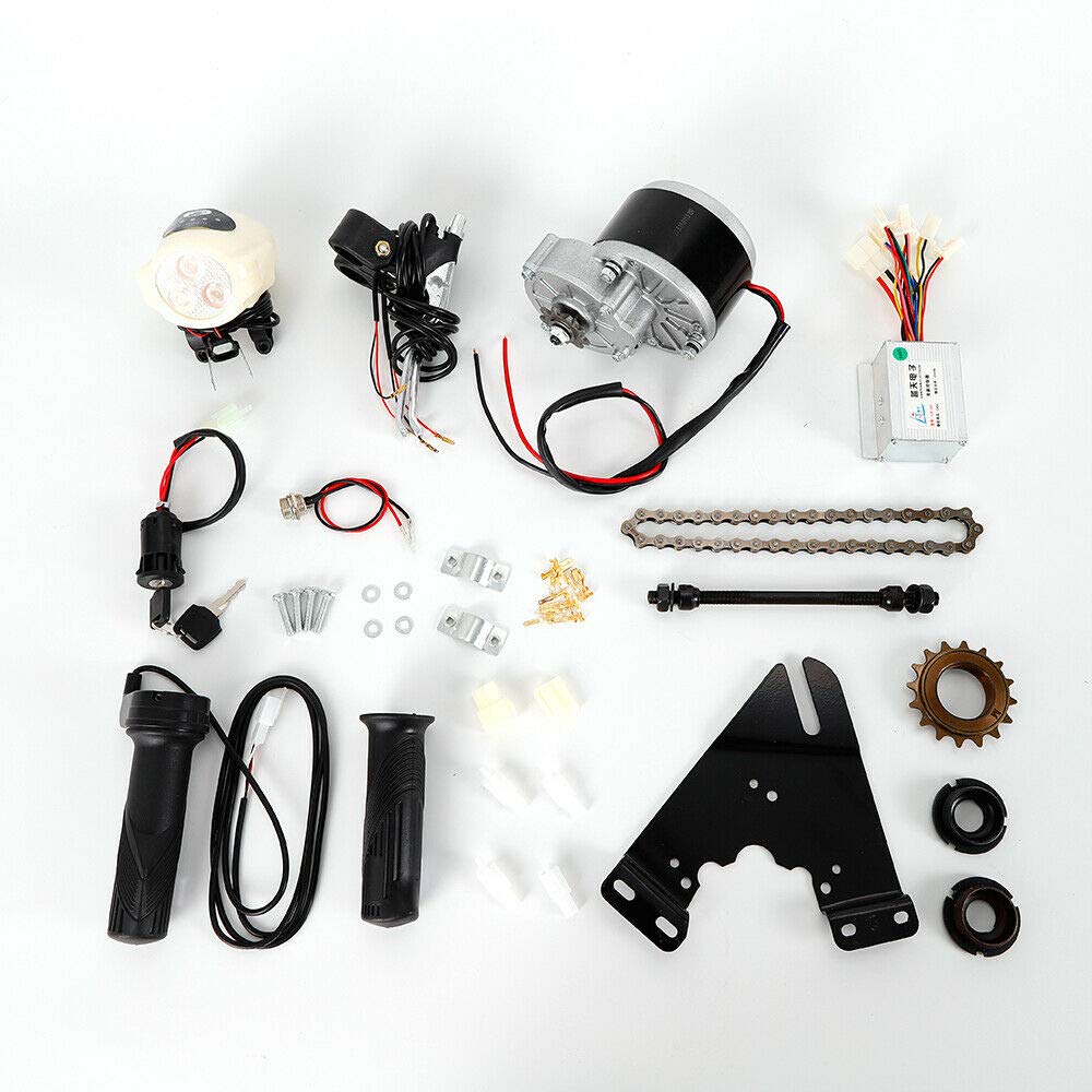 24/36V Electric Bicycle Conversion Kit E-Bike Motor Controller Kit Mountain Bike Conversion Custom with Thumb Kit for 22-29" Bicycle (250W/36V)