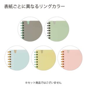 KOKUYO Sooofa Soft Ring Notebook, 0.2 inch (4 mm) Grid Ruled, 80 Sheets, B6 Deformation, Warm Gray, Japan Import (SU-SV748S4-M)