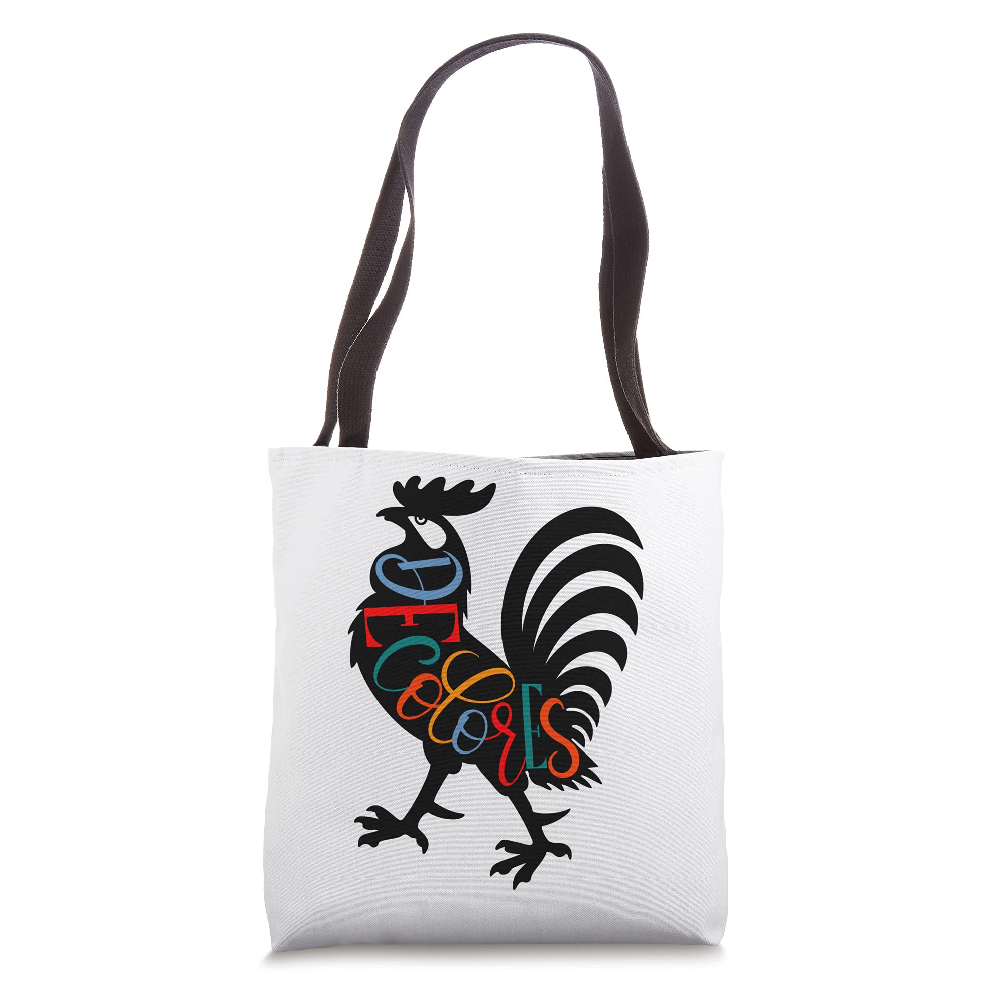 Decolores Cursillo Rooster Black Silhouette Faith Design Tote Bag