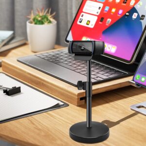 Boseen Phone Stand, Adjustable Cell Phone Stand for Desk, Angle Phone Stand for Recording with Phone Clip, Compatible with iPhone 14/13/12 Pro, Samsung Galaxy S22 and Other Cell Phones and Webcams