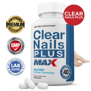 Justified Laboratories Clear Nails Plus Max Pills 40 Billion CFU Probiotic Supports Strong Healthy Hair Skin Nails 60 Capsules