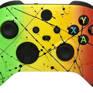 Hand Airbrushed Fade Custom Controller Compatible with Xbox Series X/S & Xbox One (Series X/S Rasta Fade)