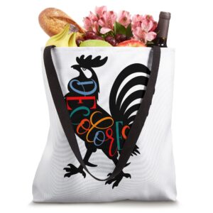 Decolores Cursillo Rooster Black Silhouette Faith Design Tote Bag