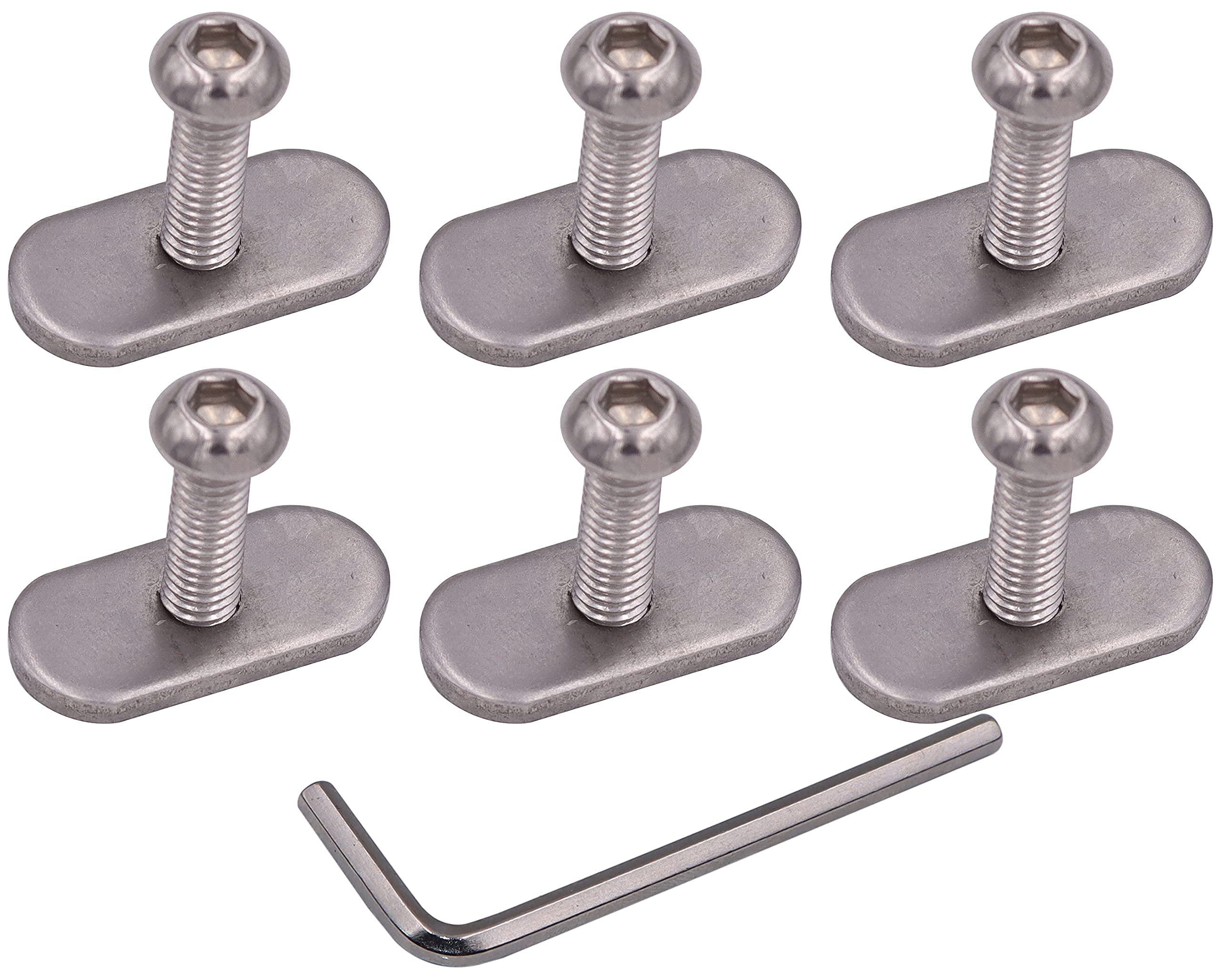 METER STAR 6 Pcs 304 Stainless Steel Kayak Rail Screws & M6 Track Nuts Rail Hardware Gear Mounting Replacement Kit for Kayaks Canoes Boats Rails