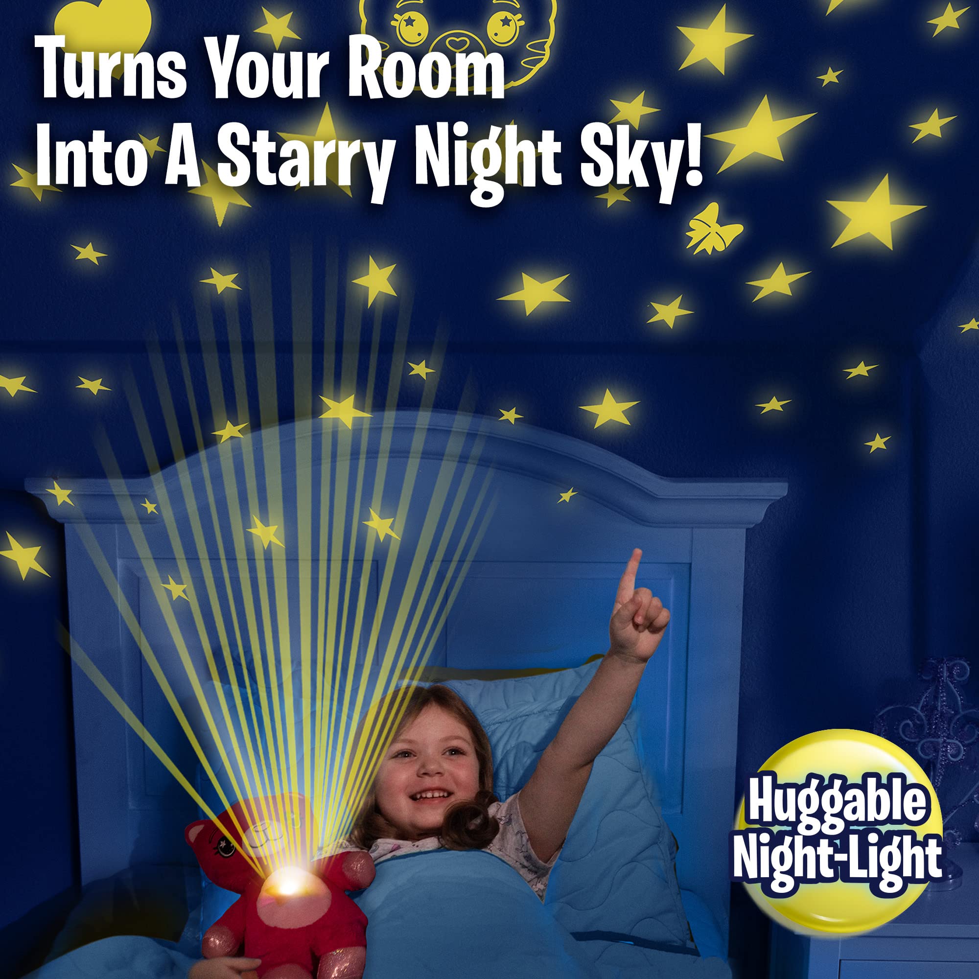 Ontel Star Belly Dream Lites, Stuffed Animal Night Light, 3 years and up, Pretty Pink Kitty - Projects Glowing Stars & Shapes in 6 Gentle Colors, As Seen on TV