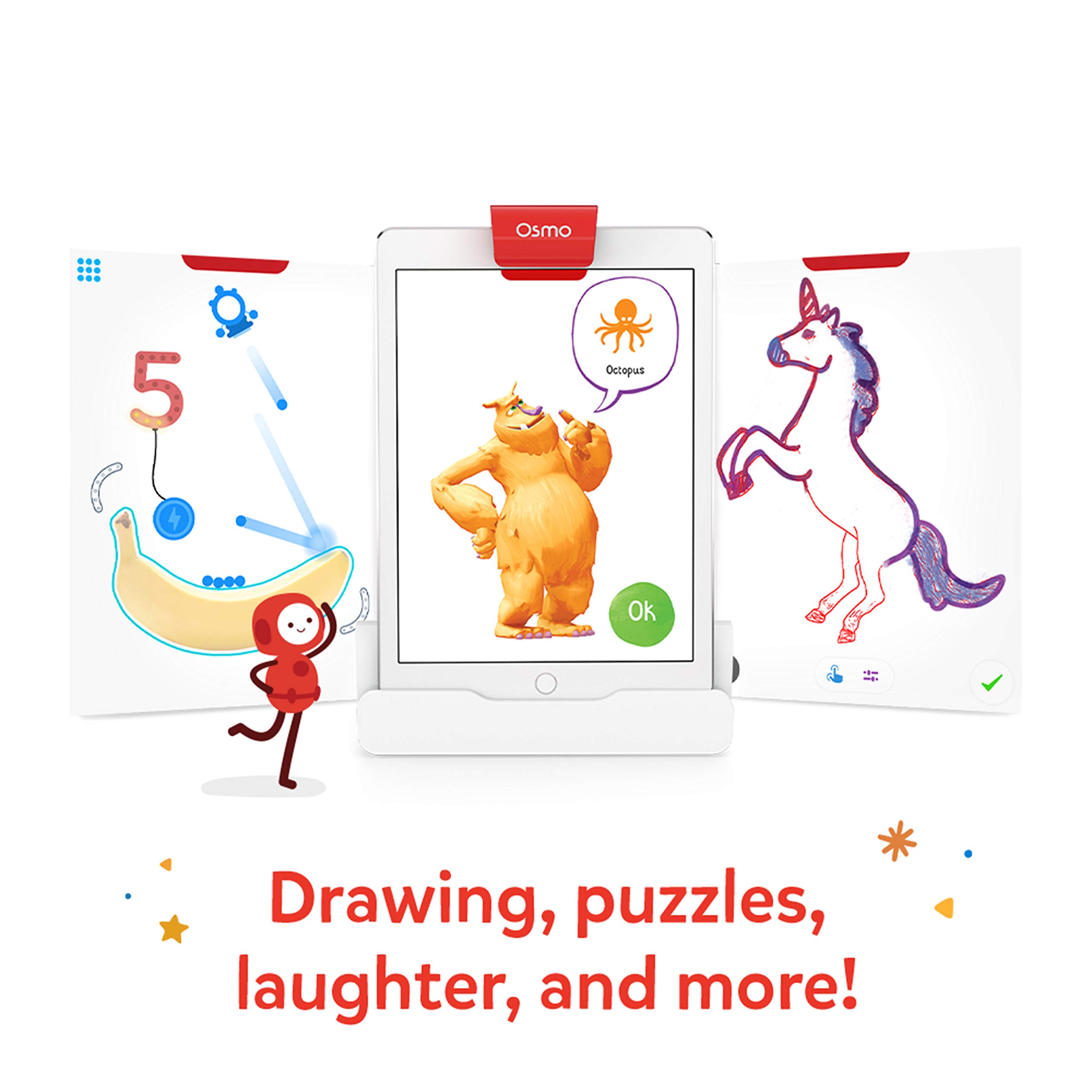 Osmo - Genius Starter Kit & Monster Game for iPad - Ages 5-12 - Math, Spelling, Creativity & Bring Monsters to Life - 6 Learning Games (iPad Base Included - Amazon Exclusive)