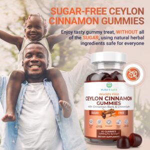 Sugar-Free Ceylon Cinnamon Gummies (2,000mg/Serving) Joint Pain Support Cinnamon Supplement & Brain Health, Vegan, Gluten-Free, Replace Ceylon Cinnamon Capsules, Pills, Powder Extract 60 Chews