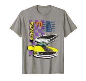 ford maverick vintage race car t-shirt