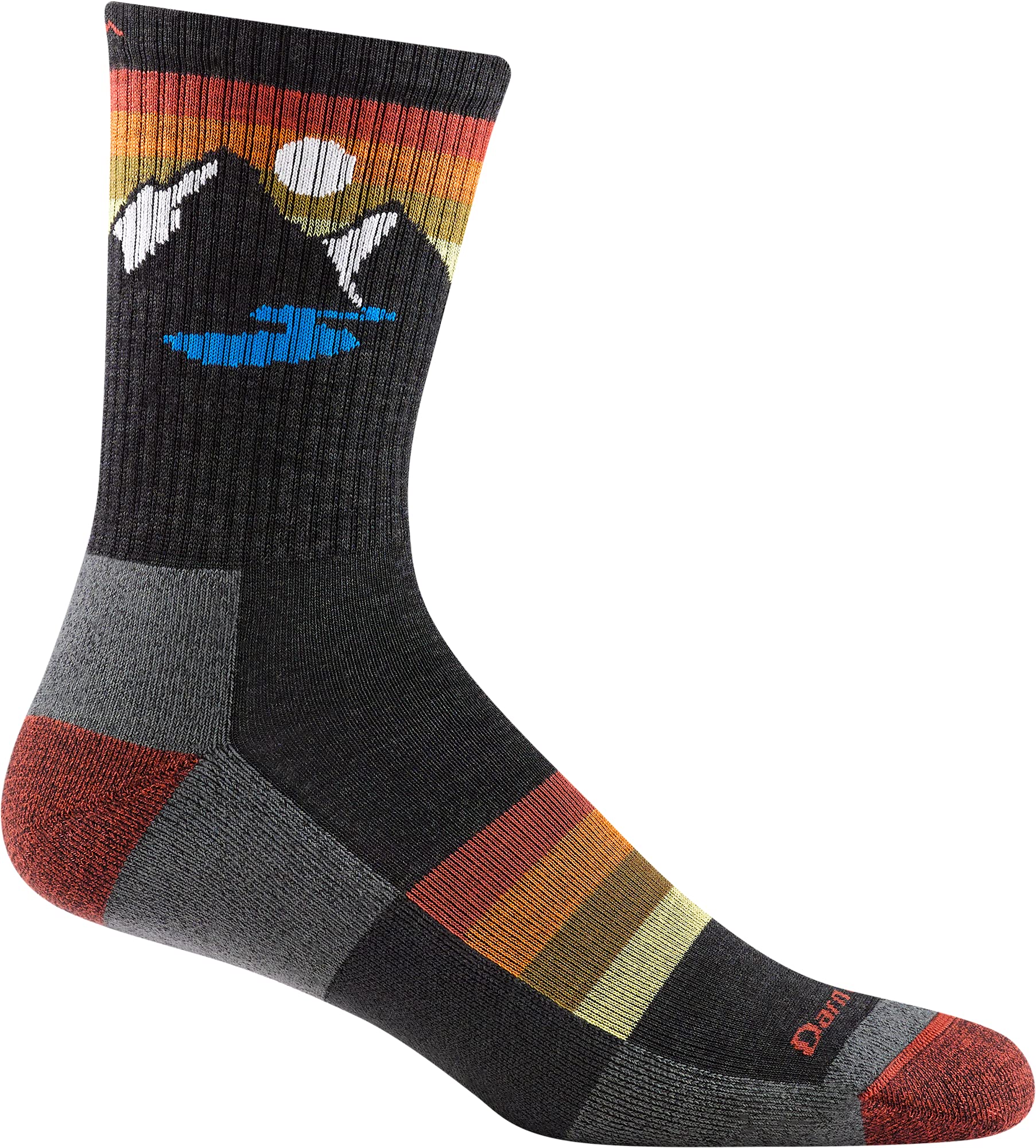 Darn Tough Men's Sunset Ridge Micro Crew Lightweight with Cushion Sock (Style 1997) - Charcoal, Large