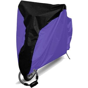 ZYXFYY Bike Cover Bicycle Cover Waterproof Bicycle Fabric Outdoor Protective Bicycle Cover with Lock Eyelets Dust Rain Dustproof (Purple,L)