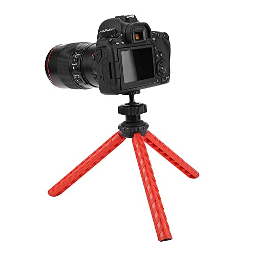 Foldable Tripod, Action Camera Tripod, Portable for Small Size Action Cameras for Mobile Phone Mirrorless Camera Outdoor(red)