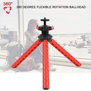 Foldable Tripod, Action Camera Tripod, Portable for Small Size Action Cameras for Mobile Phone Mirrorless Camera Outdoor(red)