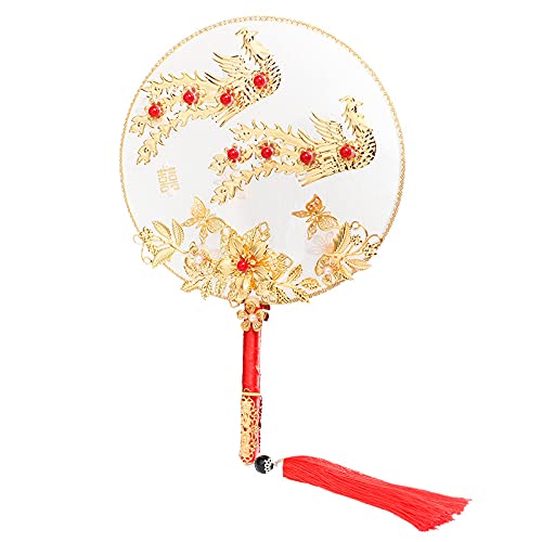 DUO ER Vintage Round Fan Held Flower Romantic Fan Chinese Dance Party Pocket Gifts Wedding Colorful (Color : Style3)