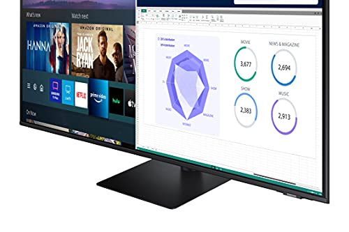 Samsung M70 Smart 43 Inch 4K Computer Monitor, Smart TV Apps, Microsoft 365, 4K Monitor (LS43AM702UNXZA)