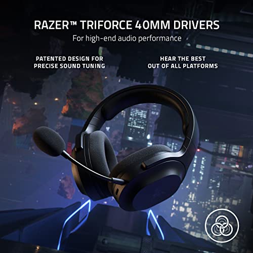 Razer Barracuda X Wireless Multi-Platform Gaming and Mobile Headset (2021 Model): 250g Ergonomic Design - Detachable HyperClear Mic - 20 Hr Battery - Compatible w/PC, PS5, Switch, & Android - Black