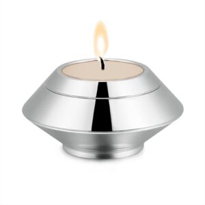 shajwo Cremation Urn for Human Ashes Stainless Steel Candle Ash Holder Keepsake Urn for Ashes Candlestick Mini Funeral Urns for Pet Ashes,Silver