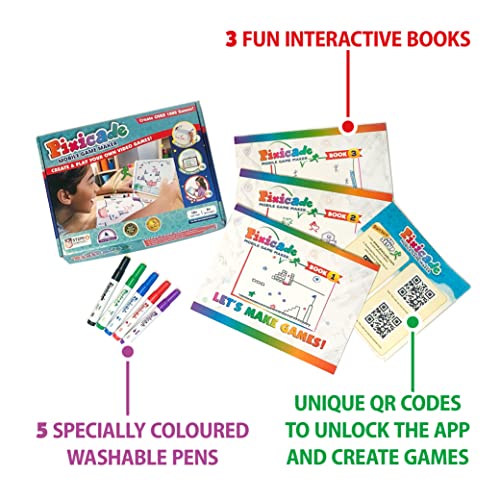 Pixicade Video Game Maker | STEM Kit to Create & Play Your Own Video Games | Educational Toy for Girls and Boys Ages 6+ | Creative & Learning Fun | Draw Your Own Video Game & Bring it to Life