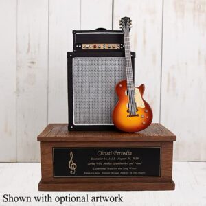 Perfect Memorials Custom Engraved Large Electric Guitar Cremation Urn (230 Cu/in) - Detailed Urn for Human Ashes/Display at Home/Durable/for A Guitar Lover & Artist/Timeless Tribute to Your Loved One