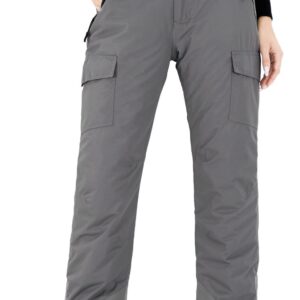 WULFUL Women's Insulated Snow Ski Pants Waterproof Winter Snowboarding Skiing Cargo Pants