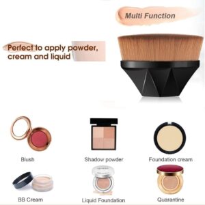 DAMUZHI Foundation Brush Makeup Brush, Foundation brush for liquid makeup, Kabuki Makeup Brush for Blending Liquid, Cream or Flawless Powder Cosmetics with Protective Case(Black & Pink)