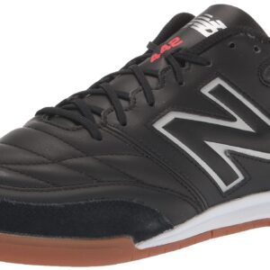 New Balance mens 442 V2 Team in Soccer Shoe, Black/White, 9.5 Wide US