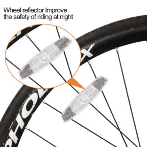 Maitys 6 PCS Bike Front and Rear Reflectors Kit Bicycle Light Reflectors Bike Safety Warning Reflectors Cycling Accessories for Handlebar and Night Cycling(White/Red)