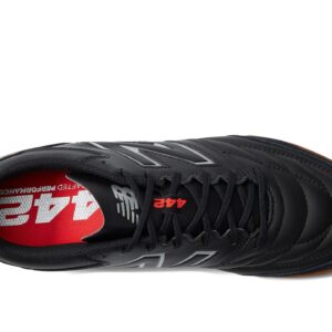 New Balance mens 442 V2 Team in Soccer Shoe, Black/White, 9.5 Wide US