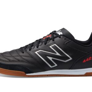 New Balance mens 442 V2 Team in Soccer Shoe, Black/White, 9.5 Wide US