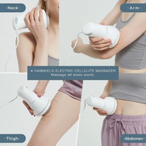 Cellulite Massager, Body Sculpting Machine, Handheld Cellulite Remover Massager Electric Body Back Massager for Arm Leg Hip Belly - White