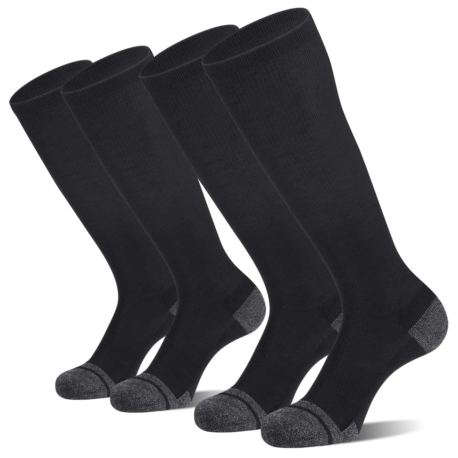 CS CELERSPORT 2 Pack Baseball Softball Soccer Socks Over the Calf Sports Tube Socks for Youth Men and Women Medium Black