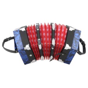 concertina accordion portable 20 keys 40 tones professional musical instrument hand piano accordion for adults students beginners with carrying bag 18 x 17 x 17cm / 7.1 x 6.7 x 6.7in (royal blue)