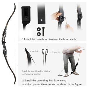 The7boX Archery Takedown Recurve Bow 30 lbs,Bow and Arrow Set for Adult Longbow Right Hand Outdoor Target Practice Competition…