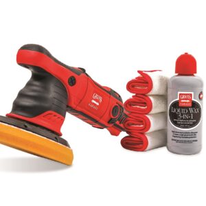 Griot's Garage G1107 G9 Orbital Starter Kit - 6" Random Orbital Kit with Liquid Wax 3-in-1 16oz, 1 - 6.5" Orange Foam Pad & 4 - PFM Wax Removal Towels