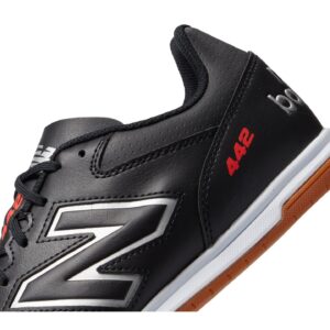 New Balance mens 442 V2 Team in Soccer Shoe, Black/White, 9.5 Wide US