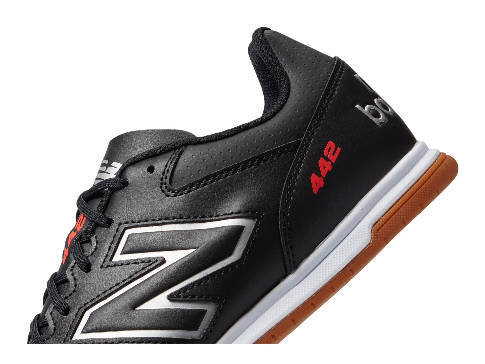 New Balance mens 442 V2 Team in Soccer Shoe, Black/White, 9.5 Wide US