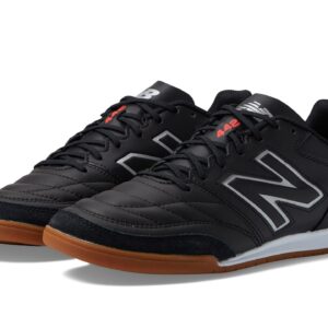 New Balance mens 442 V2 Team in Soccer Shoe, Black/White, 9.5 Wide US