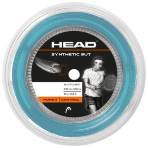 head synthetic gut tennis string reel, 17 gauge, blue, 660 foot length